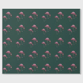Roze Flamingo Wijn Drinker Grappig Cadeaupapier (Vlak)