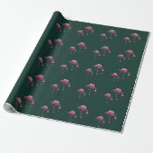 Roze Flamingo Wijn Drinker Grappig Cadeaupapier (Uitgerold)