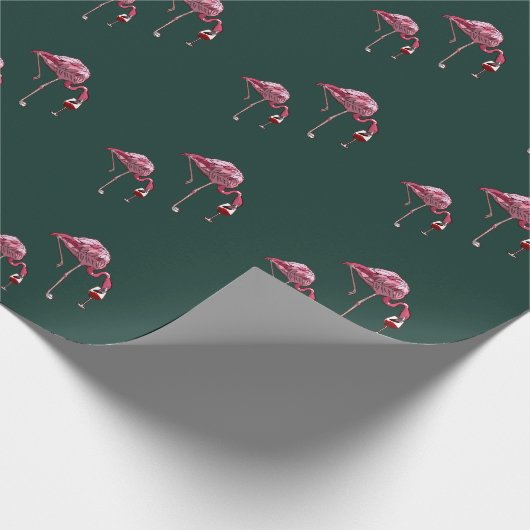 Roze Flamingo Wijn Drinker Grappig Cadeaupapier (Hoek)