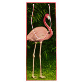 Roze Flamingo Wijn Gift Bag Cadeautas (Achterkant)