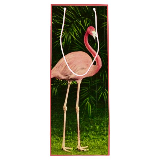 Roze Flamingo Wijn Gift Bag Wijn Cadeautas (Achterkant)
