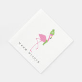 Roze Flamingo Winter Kerst Servetten (Hoek)