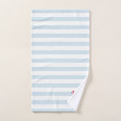 Roze Flamingo Witte & Blauwe Strepen Bad Handdoek (Handdoek)