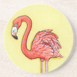 Roze Flamingo Zandsteen Onderzetter
