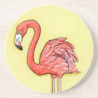 Roze Flamingo Zandsteen Onderzetter