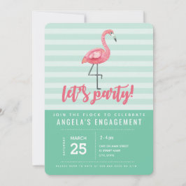 Roze Flamingo Zomer Party Uitnodiging