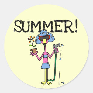 Roze Flamingo Zomer T-shirts en geschenken Ronde Sticker