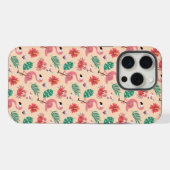 Roze Flamingo Zomer Tropisch Patroon iPhone Hoesje (Achterkant horizontaal)
