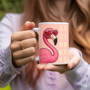 Roze Flamingo Zonnige Sfeer Koffiemok