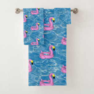 Roze flamingo zwembad speelgoed bad handdoek