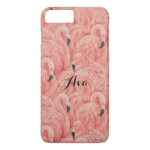 Roze flamingon gsm-behuizing 	iPhone 8 plus / 7 plus hoesje