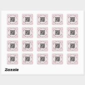 Roze Flamingo's Aangepaste QR-code Winkel Sticker (Vel)