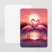 Roze Flamingo's bij zonsondergang Bedankkaart (Voorkant / Achterkant)