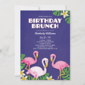 Roze Flamingos Birthday Brunch Kaart (Voorkant)
