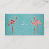 Roze Flamingos Blue Visitekaartje (Achterkant)