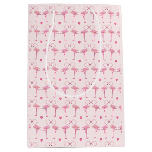 Roze flamingos-cadeautas medium cadeauzakje (Voorkant)