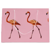 Roze Flamingos Custom Gift Bag - Groot, glanzend Groot Cadeauzakje (Voorkant)