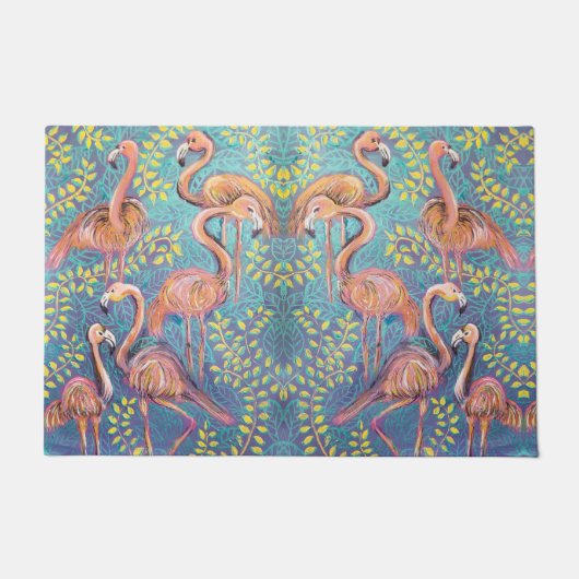 roze flamingos deurmat (Voorkant)