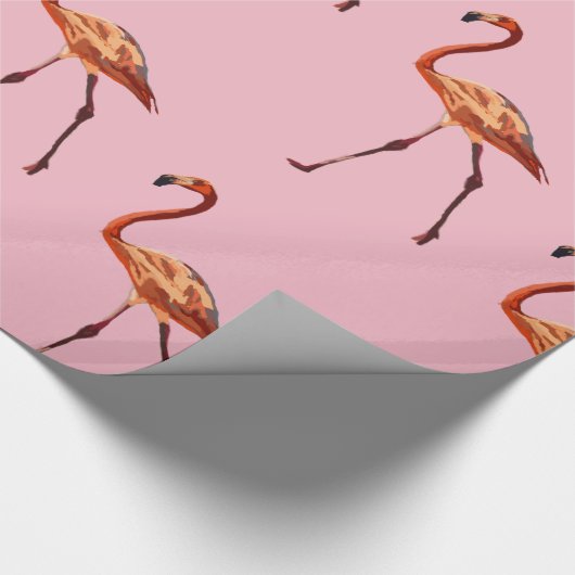 Roze Flamingo's Drawing Wrapping Papier (Hoek)