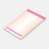 Roze flamingos en kalligrafie op roze tinten post-it® notes (Schuin)