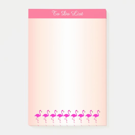Roze flamingos en kalligrafie op roze tinten post-it® notes (Voorkant)