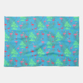 Roze flamingos en palmbomen theedoek (Horizontaal)