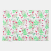 Roze flamingos en palmbomen theedoek (Horizontaal)