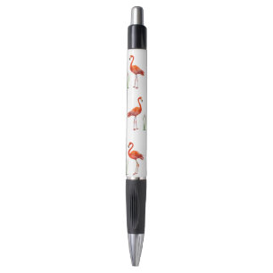 Roze Flamingo's en Rietplanten Pen