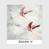 Roze Flamingos Flying Marble Sky Sticker (Vel)