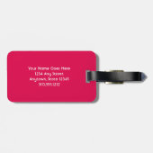 Roze Flamingo's Foto Besties Script Stijlvol Moder Bagagelabel (Achterkant horizontaal)