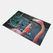 Roze Flamingo's Foto Welkom Script Modern Stijlvol Deurmat (Schuin)