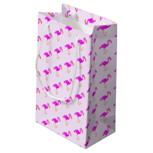 Roze flamingos Gift Bag - Uw kleur/tekst Klein Cadeauzakje