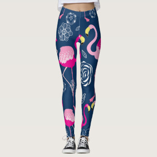Roze Flamingo's: Grafisch Donker Patroon Leggings