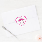 Roze Flamingo's Hart Stickers (Envelop)