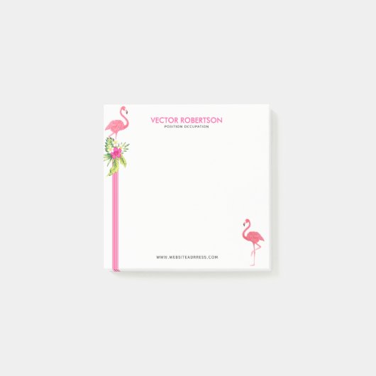 Roze Flamingo's & Hibiscus Boeket. Post-it® Notes (Voorkant)