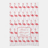 Roze flamingos houden van je keukenhanddoek (Verticaal)
