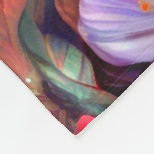 Roze flamingo's in een meer met bloemen-20231 fleece deken (Hoek)