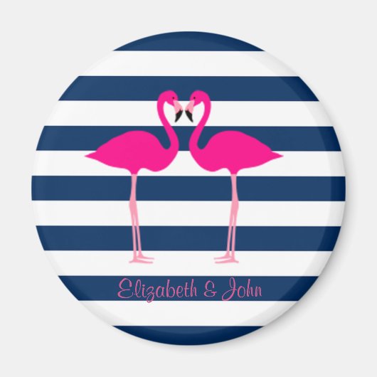 Roze flamingos in liefde, speciaal gepersonaliseer magneet (Voorkant)