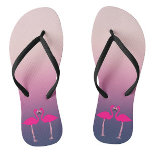 Roze flamingos in liefde teenslippers