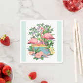 Roze Flamingo's in Paradise Papieren servetten (Insitu)