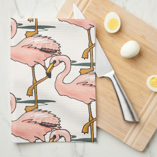Roze Flamingos Kitchen Towelen Theedoek (Quarter Fold)