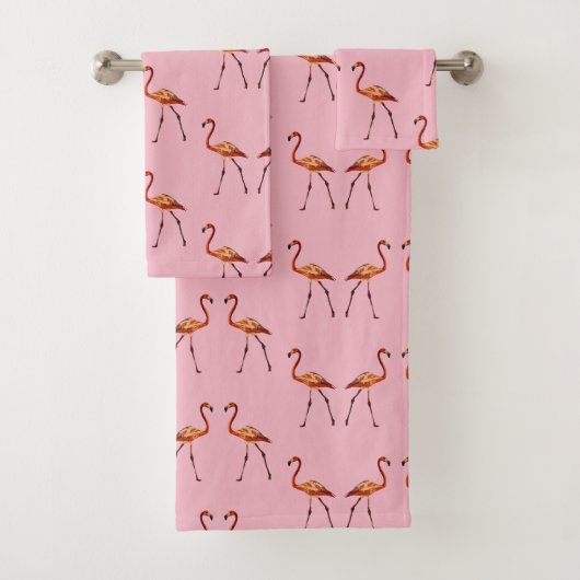 Roze flamingos Kunst op de set handdoeken (Insitu)