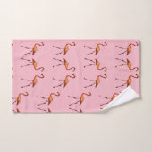 Roze flamingos Kunst op de set handdoeken (Handdoek)