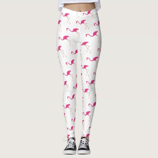 Roze Flamingos Leggings (Voorkant)
