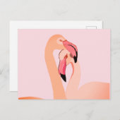 Roze Flamingo's Liefde Briefkaart (Voorkant / Achterkant)