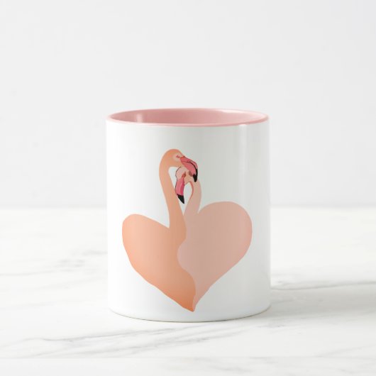 Roze Flamingo's Love Circle Ornament, Flamingo Mok (Midden)