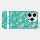 Roze Flamingo's met Monogram Case-Mate iPhone Case (Achterkant (horizontaal))