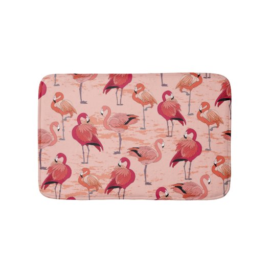 Roze Flamingo's: naadloos tropisch patroon Badmat (Voorkant)