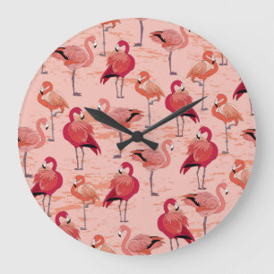 Roze Flamingo's: naadloos tropisch patroon Grote Klok