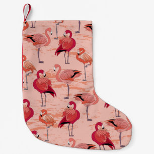 Roze Flamingo's: naadloos tropisch patroon Kleine Kerstsok